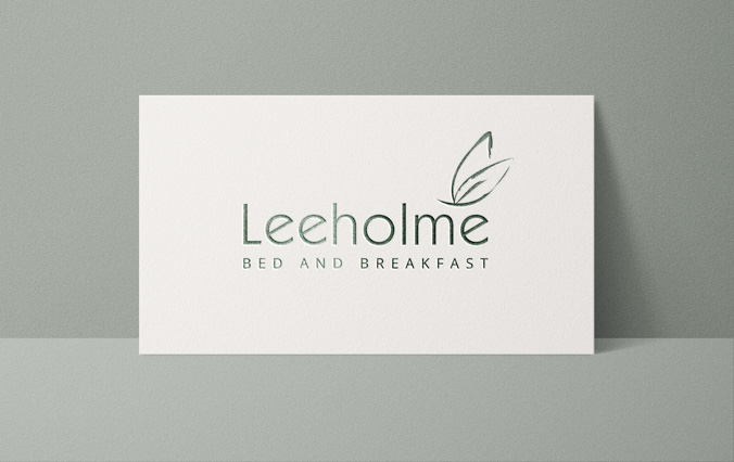 Business card with Leeholme B&B logo design